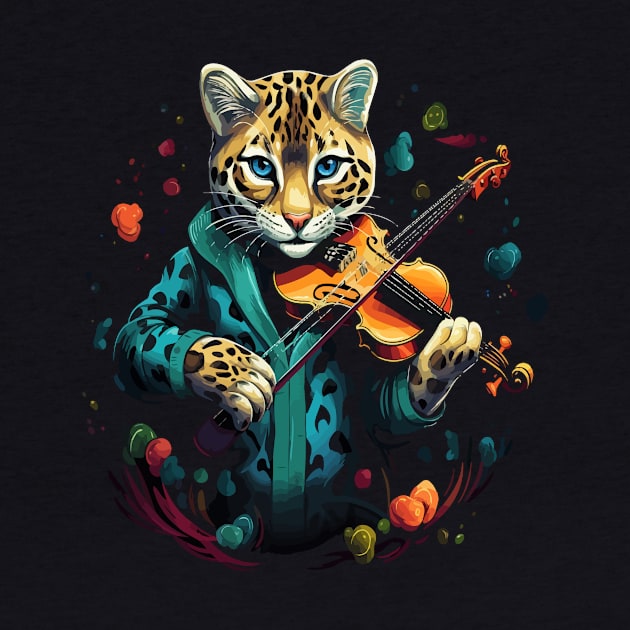 Ocelot Playing Violin by JH Mart